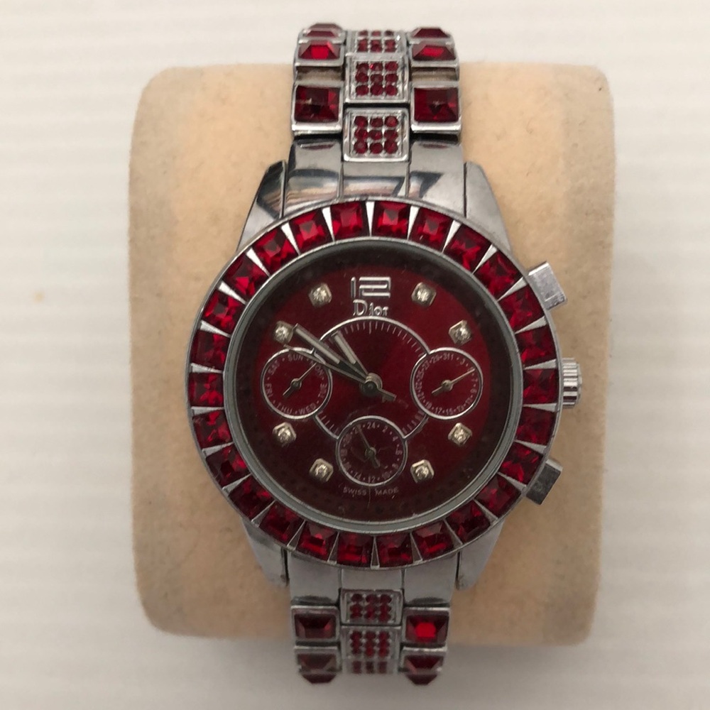 DIOR VINTAGE CRYSTAL WATCH WOMENS SIZE M